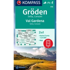 Carta escursionistica Val Gardena, Sella, Canazei 1:25.000