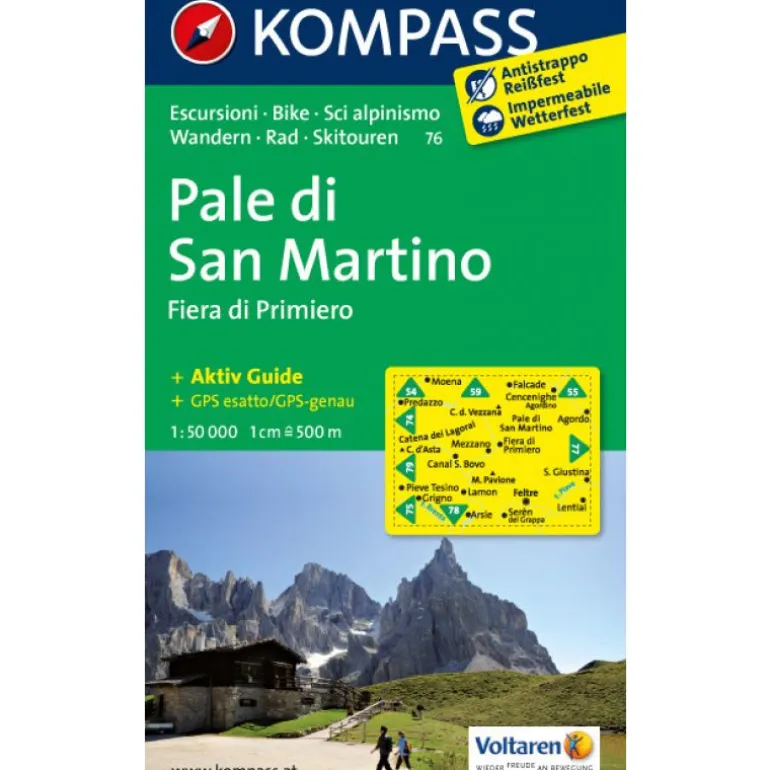 Cartina escursionistica Pale di San Martino 1:25000