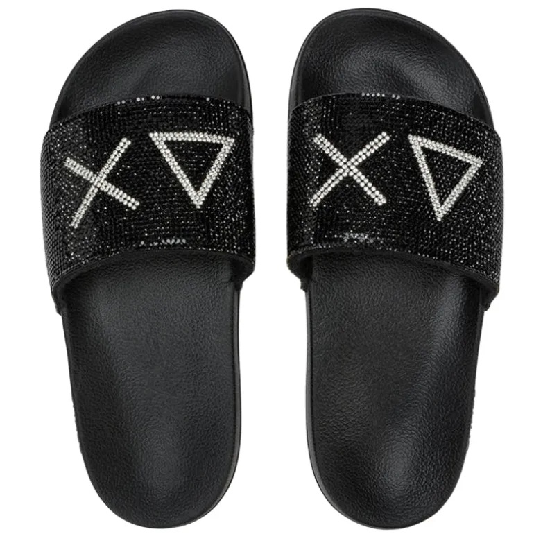 Ciabatte donna Slippers strass logo