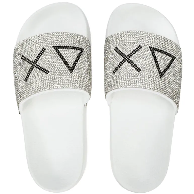 Ciabatte donna Slippers strass logo