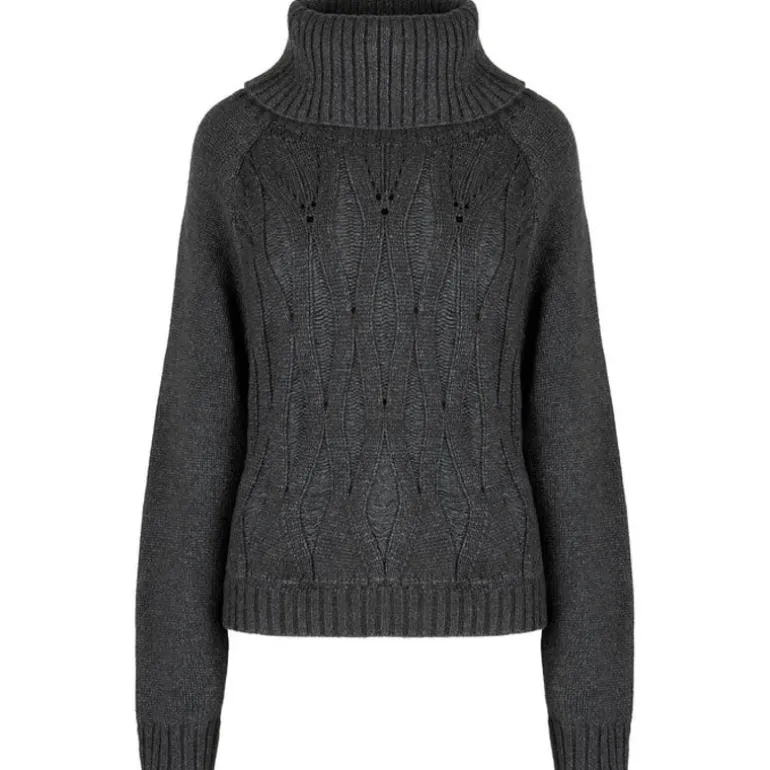 Maglione donna Dolcevita trecce
