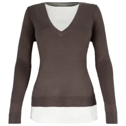 Maglione donna V + canotta raso
