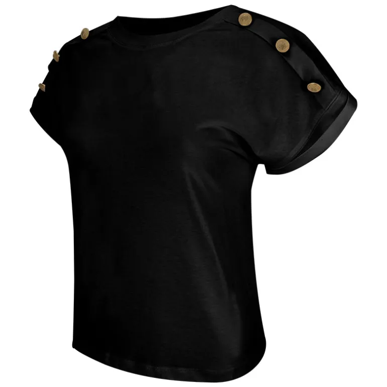 T-Shirt donna bottoni
