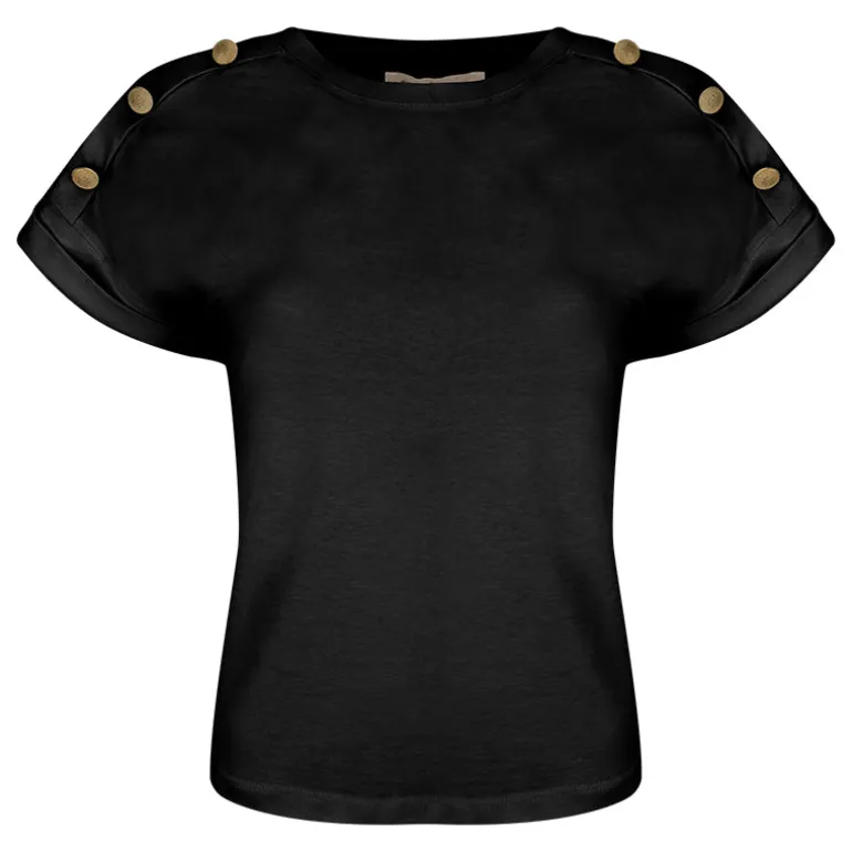 T-Shirt donna bottoni